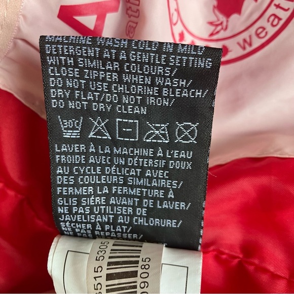 Canada Goose Girls Light Pink Quilted Puffer Jacket-Large - Picture 16 of 16